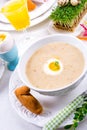 Easter in Polish: sour flour soup for Easter breakfast ÃÂ»urek Royalty Free Stock Photo