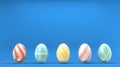 Easter poster and banner, Happy Easter background with eggs. 3D work and 3D image. copy space Royalty Free Stock Photo