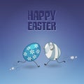 Easter poster - eggs will strike one another and break up - happy easter text