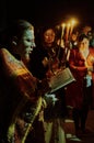 Easter procession in the night of may 1, 2016 in the Russian Orthodox Church in the Kaluga region.