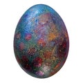 Easter purple egg, the birth of life, on a white background Royalty Free Stock Photo