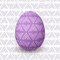 Easter purple egg. Decorated festive egg with simple abstract decoration. isolated.