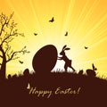 Easter rabbit and big egg Royalty Free Stock Photo