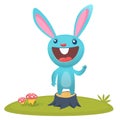 Easter rabbit cartoon. Easter Bunny vector illustration. Royalty Free Stock Photo