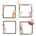 Easter rabbit character bunny different cards Royalty Free Stock Photo