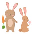 Easter rabbit character bunny different pose Royalty Free Stock Photo