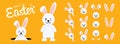 Easter Rabbit Collection. Easter Cartoon Bunny Set. Royalty Free Stock Photo