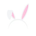 Easter rabbit ears headband icon isolated on white background. Flat cartoon easter card design element. Spring hare ear