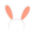 Easter rabbit ears headband icon isolated on white background. Flat cartoon easter card design element. Spring hare ear