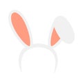 Easter rabbit ears headband icon isolated on white background. Flat cartoon easter card design element. Spring hare ear