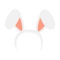 Easter rabbit ears headband icon isolated on white background. Flat cartoon easter card design element. Spring hare ear