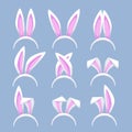 Easter Rabbit ears headband set. Bunny ears mask. Kid headband. Royalty Free Stock Photo