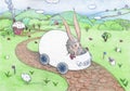 Easter Rabbit egg-car XXXL