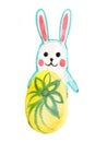 Easter rabbit with egg, watercolor illustration Royalty Free Stock Photo