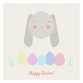 Easter with rabbit and eggs