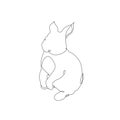 Easter rabbit isolated vector illustration. Draw vector illustration set character design of cute rabbit.