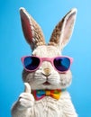 bunny strikes a pose with sunglasses and a thumbsup Royalty Free Stock Photo