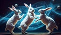 Easter rabbits dance , generative ai