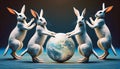 Easter rabbits dance , generative ai