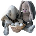 Easter rabbits and eggs