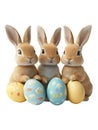 Easter rabbits isolated on a transparent background perfect for Easter spring or festivethemed designs Royalty Free Stock Photo