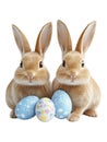 Easter rabbits isolated on a transparent background perfect for Easter spring or festivethemed designs Royalty Free Stock Photo