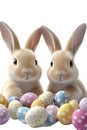 Easter rabbits isolated on a transparent background perfect for Easter spring or festivethemed designs Royalty Free Stock Photo
