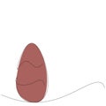 Easter red egg line draw, vector illustration Royalty Free Stock Photo
