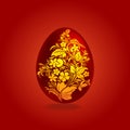 Easter red and gold eggs design