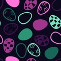 Easter retro eggs seamless spring pattern for kids clothes print and notebooks and wrapping paper and fabrics Royalty Free Stock Photo