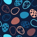 Easter retro eggs seamless spring pattern for kids clothes print and notebooks and wrapping paper and fabrics Royalty Free Stock Photo