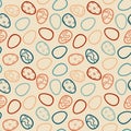 Easter retro eggs seamless spring pattern for kids clothes print and notebooks and wrapping paper and fabrics Royalty Free Stock Photo