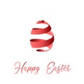 Easter ribbon egg. Vector illustration