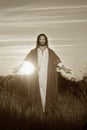 Easter Risen Embrase Sepia Royalty Free Stock Photo