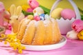 Easter round bundt cake Royalty Free Stock Photo