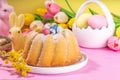 Easter round bundt cake Royalty Free Stock Photo