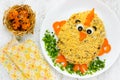 Easter salad shaped funny Easter chicken - funny idea for Easter