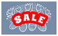Easter Sale background poster with eggs and discounts percentage. Vector