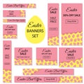 Easter Sale. Collection of Easter banners for websites.