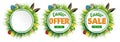 Easter Sale Eggs Hare Ears Circles Header Royalty Free Stock Photo