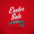 Easter Sale is here text on red background.