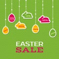 Easter sale poster with hanging price stickers