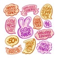 Easter sale and savings griphic elements collection, holiday offer templates