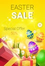 Easter Sale Shopping Special Offer Decorated Colorful Egg Holiday Banner
