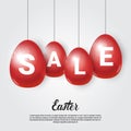 Easter Sale Shopping Special Offer Decorated Colorful Egg Holiday Banner