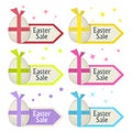 Easter sale sign.Egg and arrow pointer.