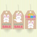 Easter Sale Tag with rabbit and egg Royalty Free Stock Photo