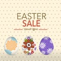 Easter Sale Tag with rabbit and egg Royalty Free Stock Photo