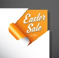 Easter Sale text uncovered from torn paper corner. Royalty Free Stock Photo