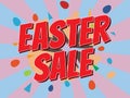 Easter sale, wording in comic speech bubble on burst background Royalty Free Stock Photo